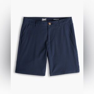 Mugsy mens 40 navy blue solid Morgan’s stretch comfortable chino shorts EUC